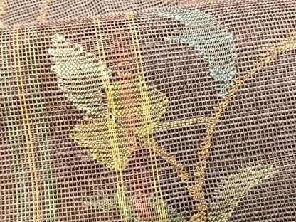 平和屋着物＊夏物　1854年創業　帯屋捨松　八寸名古屋帯　花唐草文　正絹　逸品　CABK1216fb