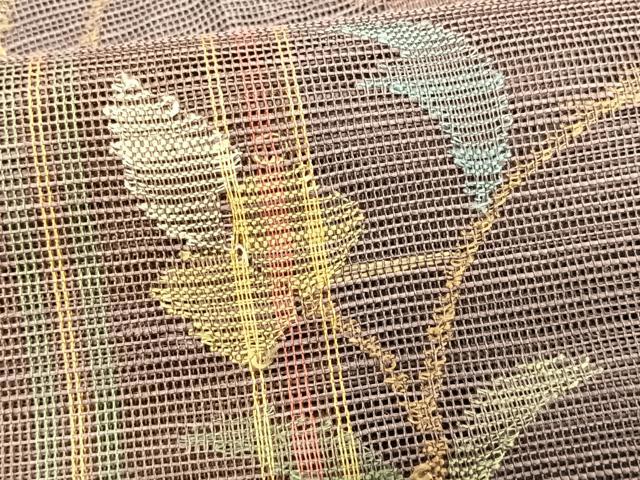 平和屋着物＊夏物　1854年創業　帯屋捨松　八寸名古屋帯　花唐草文　正絹　逸品　CABK1216fb