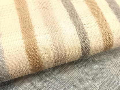 平和屋着物＊夏物　九寸名古屋帯　花倉織　間道　麻　逸品　CABK1217fb