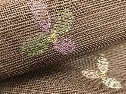 平和屋着物＊夏物　1854年創業　帯屋捨松　八寸名古屋帯　枝葉文　正絹　逸品　CABK1219fb