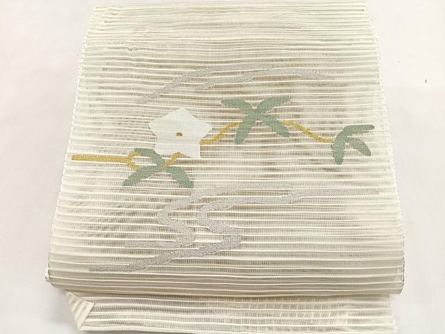 平和屋着物＊夏物　八寸名古屋帯　絽綴れ　桔梗　金銀糸　正絹　逸品　CABK1222fb