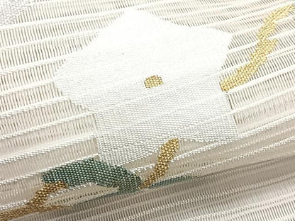 平和屋着物＊夏物　八寸名古屋帯　絽綴れ　桔梗　金銀糸　正絹　逸品　CABK1222fb