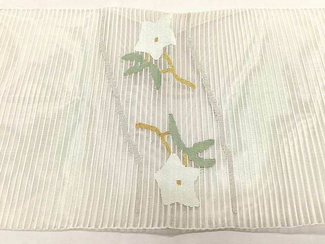 平和屋着物＊夏物　八寸名古屋帯　絽綴れ　桔梗　金銀糸　正絹　逸品　CABK1222fb