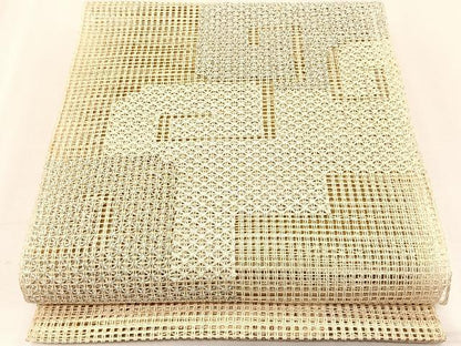 平和屋着物＊夏物　八寸名古屋帯　羅　幾何学文様　銀糸　正絹　逸品　CABK1224fb