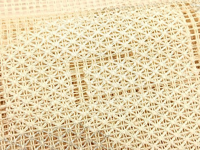 平和屋着物＊夏物　八寸名古屋帯　羅　幾何学文様　銀糸　正絹　逸品　CABK1224fb
