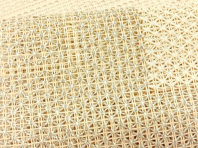 平和屋着物＊夏物　八寸名古屋帯　羅　幾何学文様　銀糸　正絹　逸品　CABK1224fb