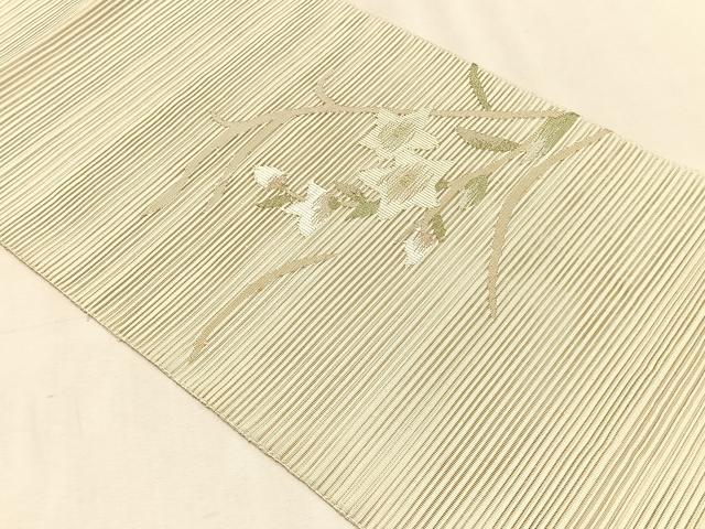平和屋着物＊夏物　八寸名古屋帯　絽綴れ　桔梗　金糸　正絹　逸品　CABK1227fb