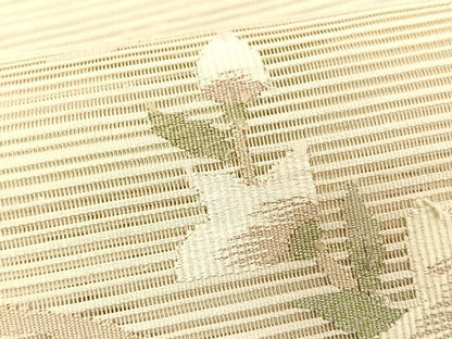 平和屋着物＊夏物　八寸名古屋帯　絽綴れ　桔梗　金糸　正絹　逸品　CABK1227fb