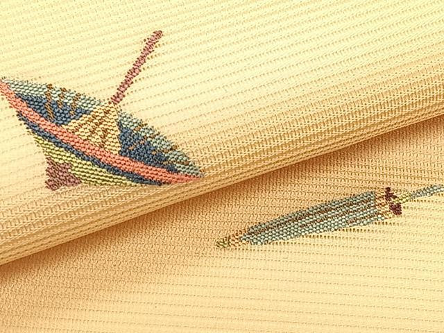 平和屋着物＊夏物　九寸名古屋帯　番傘　正絹　逸品　CABK1230fb