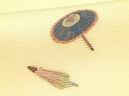 平和屋着物＊夏物　九寸名古屋帯　番傘　正絹　逸品　CABK1230fb