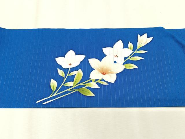 平和屋着物＊夏物　絽塩瀬　九寸名古屋帯　桔梗　銀彩　正絹　逸品　CABK1231fb