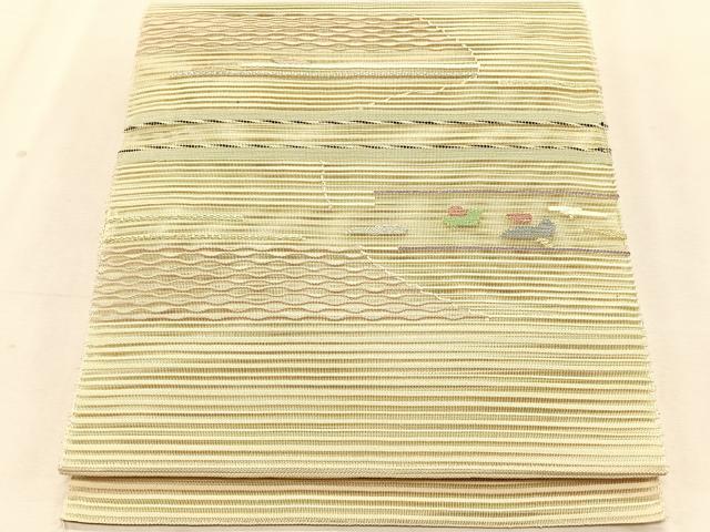 平和屋着物＊夏物　八寸名古屋帯　絽綴れ　抽象文様　金銀糸　正絹　逸品　CABK1232fb