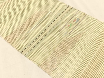 平和屋着物＊夏物　八寸名古屋帯　絽綴れ　抽象文様　金銀糸　正絹　逸品　CABK1232fb