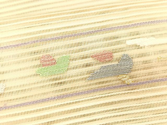 平和屋着物＊夏物　八寸名古屋帯　絽綴れ　抽象文様　金銀糸　正絹　逸品　CABK1232fb