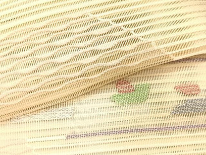 平和屋着物＊夏物　八寸名古屋帯　絽綴れ　抽象文様　金銀糸　正絹　逸品　CABK1232fb