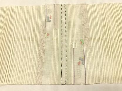 平和屋着物＊夏物　八寸名古屋帯　絽綴れ　抽象文様　金銀糸　正絹　逸品　CABK1232fb