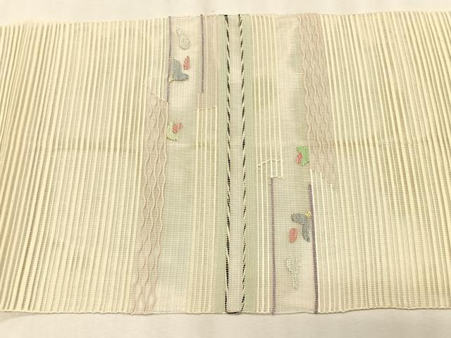 平和屋着物＊夏物　八寸名古屋帯　絽綴れ　抽象文様　金銀糸　正絹　逸品　CABK1232fb