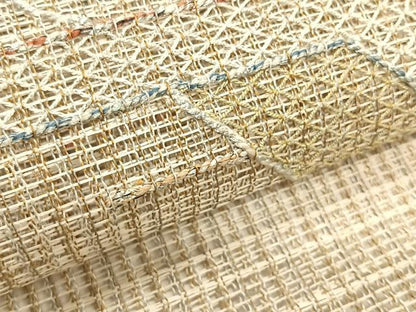 平和屋着物＊夏物　八寸名古屋帯　羅　幾何学文様　金銀糸　正絹　逸品　CABK1234fb