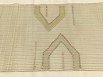 平和屋着物＊夏物　八寸名古屋帯　羅　幾何学文様　金銀糸　正絹　逸品　CABK1234fb