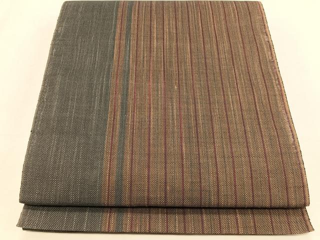 平和屋着物＊夏物　八寸名古屋帯　間道　麻　逸品　CABK1235fb