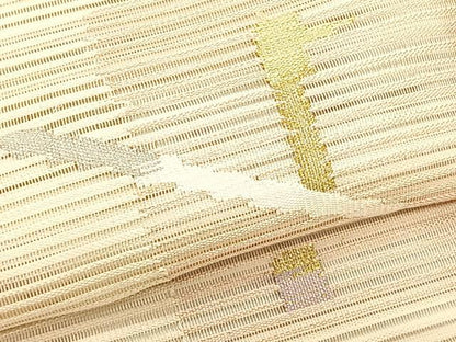 平和屋着物＊夏物　八寸名古屋帯　絽綴れ　抽象文様　金銀糸　正絹　逸品　CABK1237fb