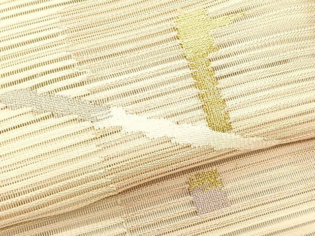 平和屋着物＊夏物　八寸名古屋帯　絽綴れ　抽象文様　金銀糸　正絹　逸品　CABK1237fb