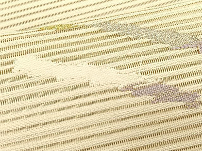 平和屋着物＊夏物　八寸名古屋帯　絽綴れ　抽象文様　金銀糸　正絹　逸品　CABK1237fb