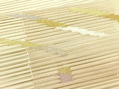 平和屋着物＊夏物　八寸名古屋帯　絽綴れ　抽象文様　金銀糸　正絹　逸品　CABK1237fb