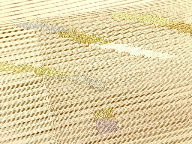 平和屋着物＊夏物　八寸名古屋帯　絽綴れ　抽象文様　金銀糸　正絹　逸品　CABK1237fb