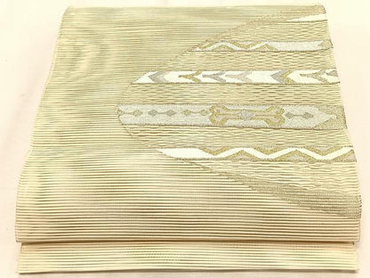平和屋着物＊夏物　八寸名古屋帯　絽綴れ　横段文　金銀糸　正絹　逸品　CABK1238fb