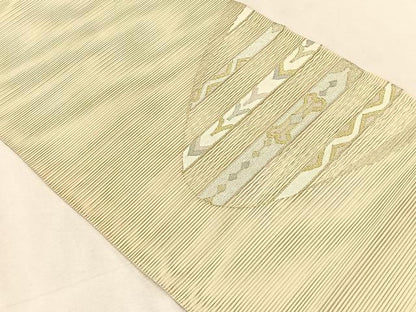 平和屋着物＊夏物　八寸名古屋帯　絽綴れ　横段文　金銀糸　正絹　逸品　CABK1238fb