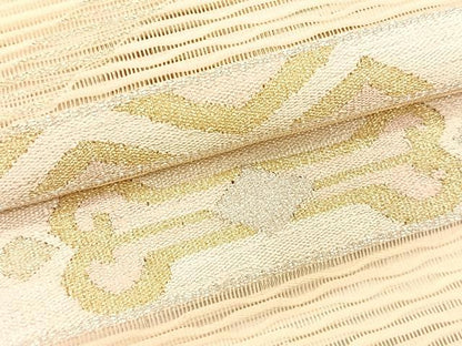 平和屋着物＊夏物　八寸名古屋帯　絽綴れ　横段文　金銀糸　正絹　逸品　CABK1238fb