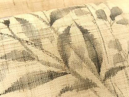 平和屋着物＊夏物　九寸名古屋帯　手描き　桔梗　麻　逸品　CABK1239fb