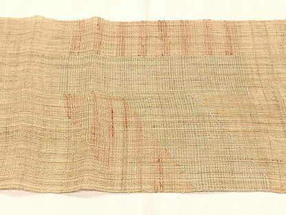 平和屋着物＊夏物　八寸名古屋帯　からむし織　市松文様　証紙付き　逸品　CABK1245fb