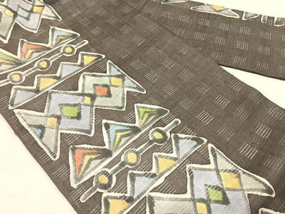 平和屋着物＊夏物　九寸名古屋帯　花倉織　抽象文様　逸品　CABK1247fb