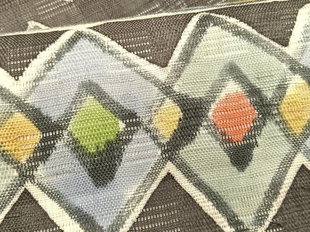 平和屋着物＊夏物　九寸名古屋帯　花倉織　抽象文様　逸品　CABK1247fb