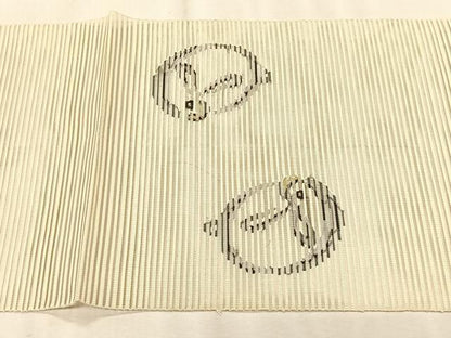 平和屋着物＊夏物　八寸名古屋帯　絽綴れ　兎　金糸　正絹　逸品　CABK1250fb