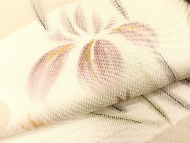 平和屋着物＊夏物　九寸名古屋帯　手描き　流水杜若　金彩　正絹　逸品　CABK1251fb