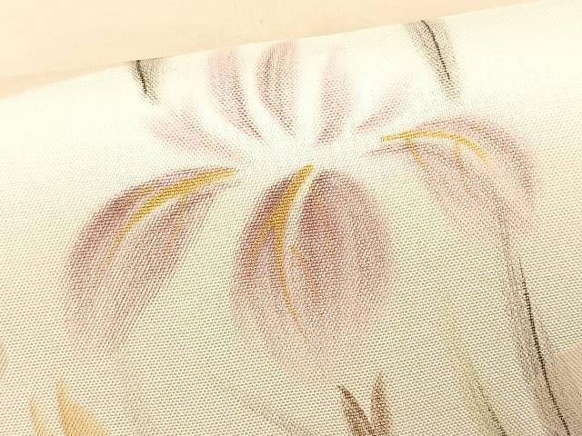 平和屋着物＊夏物　九寸名古屋帯　手描き　流水杜若　金彩　正絹　逸品　CABK1251fb