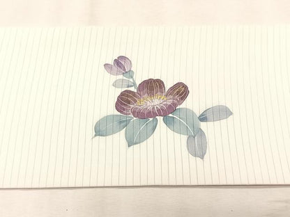 平和屋着物＊夏物　絽塩瀬　九寸名古屋帯　枝花文　正絹　逸品　CABK1252fb