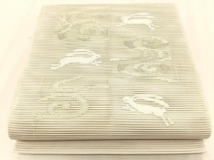 平和屋着物＊夏物　八寸名古屋帯　絽綴れ　兎　金銀糸　正絹　逸品　CABK1254fb
