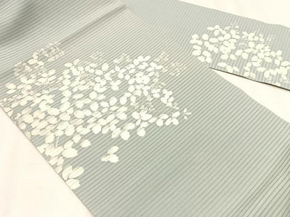 平和屋着物＊夏物　絽塩瀬　九寸名古屋帯　枝葉文　正絹　逸品　CABK1257fb