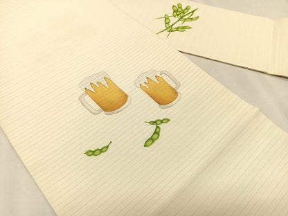 平和屋着物＊夏物　絽塩瀬　九寸名古屋帯　ビール　枝豆　正絹　逸品　CABK1260fb
