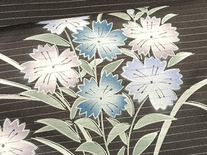 平和屋着物＊夏物　絽塩瀬　九寸名古屋帯　草花文　正絹　逸品　CABK1267fb