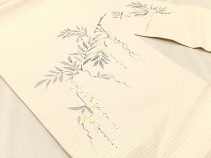 平和屋着物＊夏物　絽塩瀬　九寸名古屋帯　手描き　藤花房　正絹　逸品　CABK1268fb