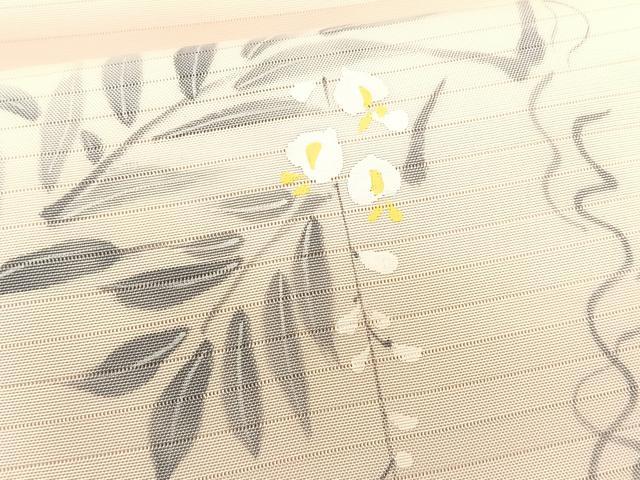 平和屋着物＊夏物　絽塩瀬　九寸名古屋帯　手描き　藤花房　正絹　逸品　CABK1268fb