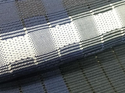 平和屋着物＊夏物　八寸名古屋帯　藍　間道　正絹　逸品　CABK1272fb