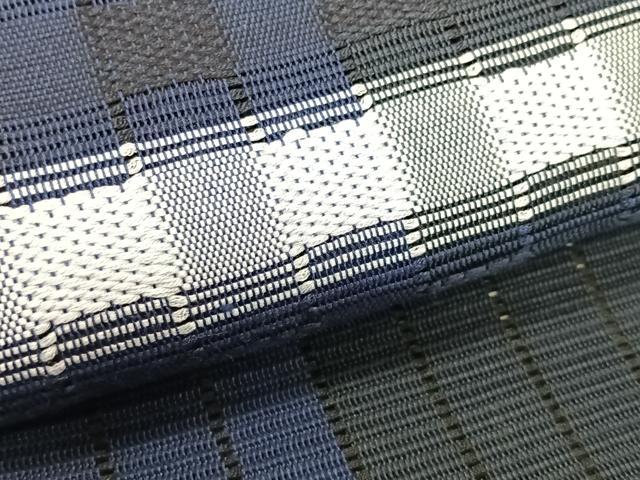 平和屋着物＊夏物　八寸名古屋帯　藍　間道　正絹　逸品　CABK1272fb