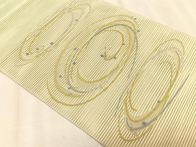 平和屋着物＊夏物　八寸名古屋帯　絽綴れ　流水文　金銀糸　鈴乃屋扱い　正絹　逸品　CABK1273fb