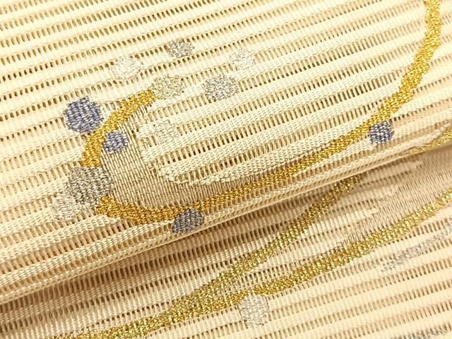 平和屋着物＊夏物　八寸名古屋帯　絽綴れ　流水文　金銀糸　鈴乃屋扱い　正絹　逸品　CABK1273fb